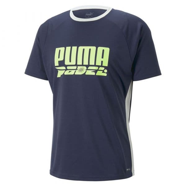 Puma Teamliga Logo Short Sleeve T-shirt Azul S Homem