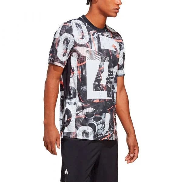 Adidas Club Graphic Short Sleeve T-shirt Preto S Homem