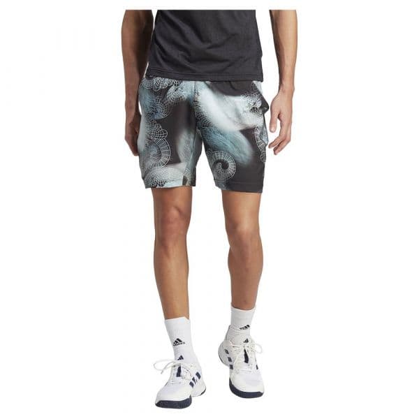 Adidas Printed Aeroready Ergo Pro Shorts Branco,Preto,Cinzento XL Homem