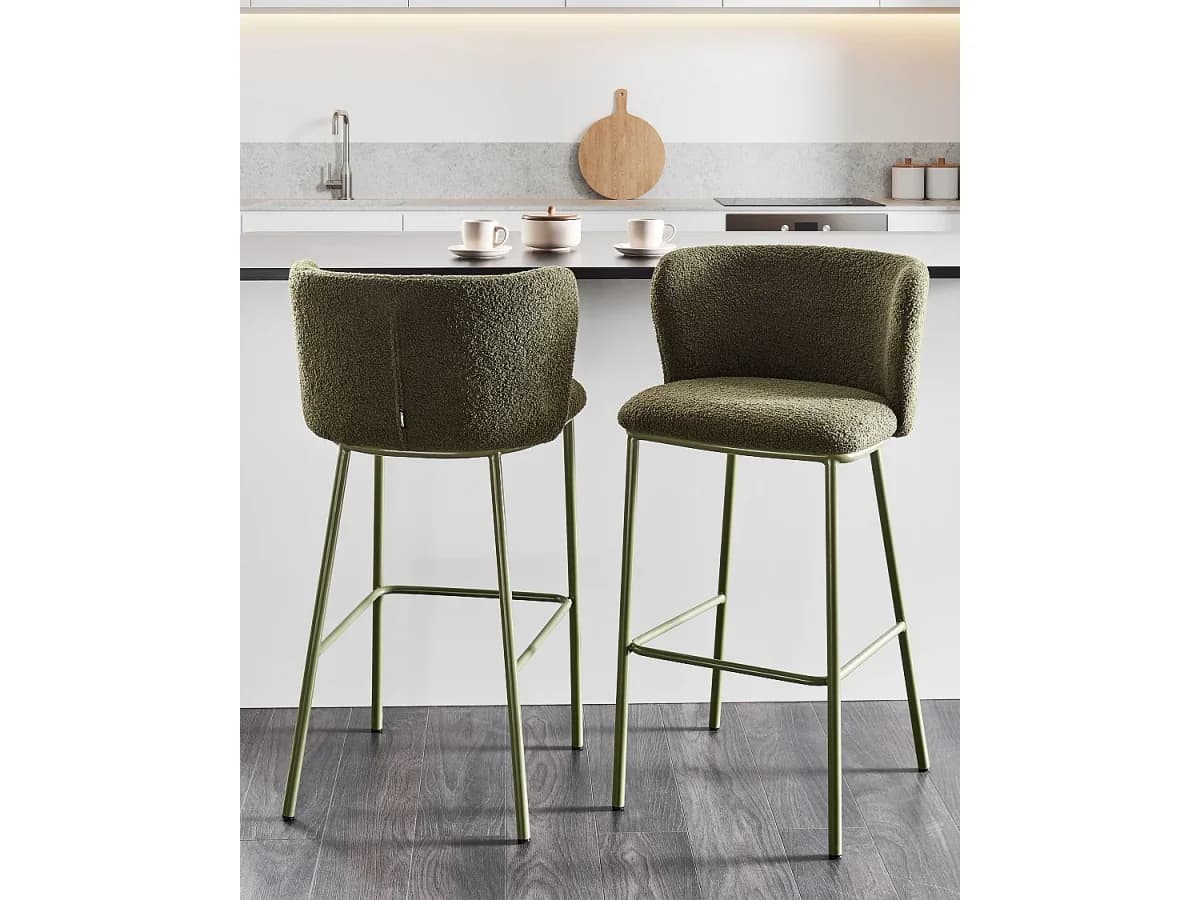 Conjunto de 2 bancos de bar MINA II Verde