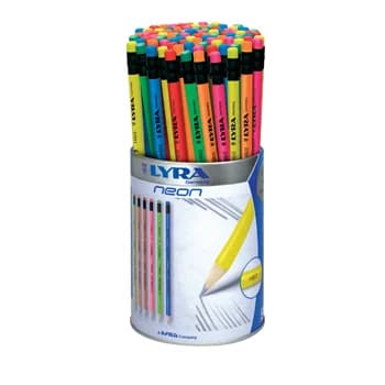 Lápis Carvão Nº2-HB Lyra Neon c/Borracha Copo 96un