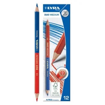 Lyra Bicolor Duo Médio Azul/Vermelho 12 Un.