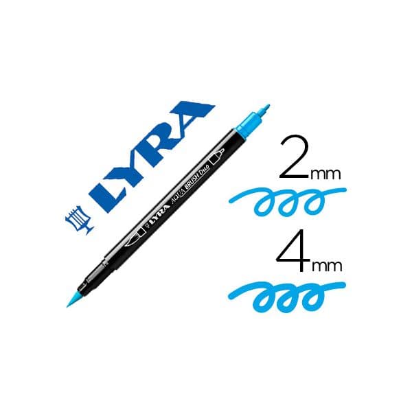Lyra Marcador Aqua Brush Aguarelavel Dupla Ponta Fina e Pincel Azul Claro - OFF150906CE