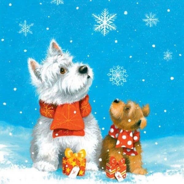 Ti-Flair Pack 20 Guardanapos 2 Cães na Neve