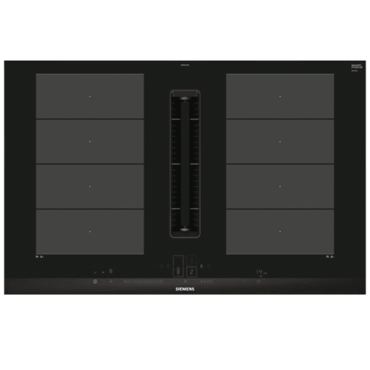 Siemens iQ700 EX875LX67E placa Preto, Aço inoxidável Encastre 80 cm Placa com zona de indução 4 zona(s)