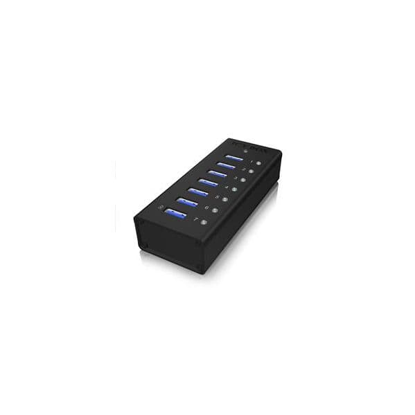 Icy Box Hub USB B - 7x USB A (Preto) - IB-AC618