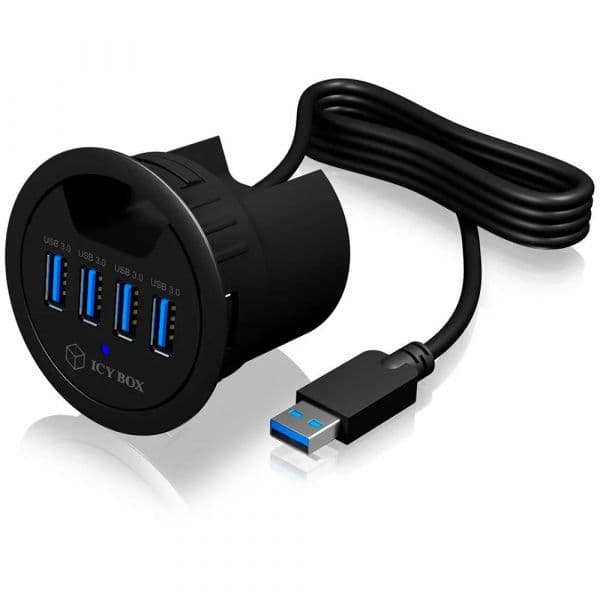 Raidsonic CB-C68 IB-HUB1403 Estação de Acoplamento Hub USB-C 4 Portas USB 3.0 Redondo