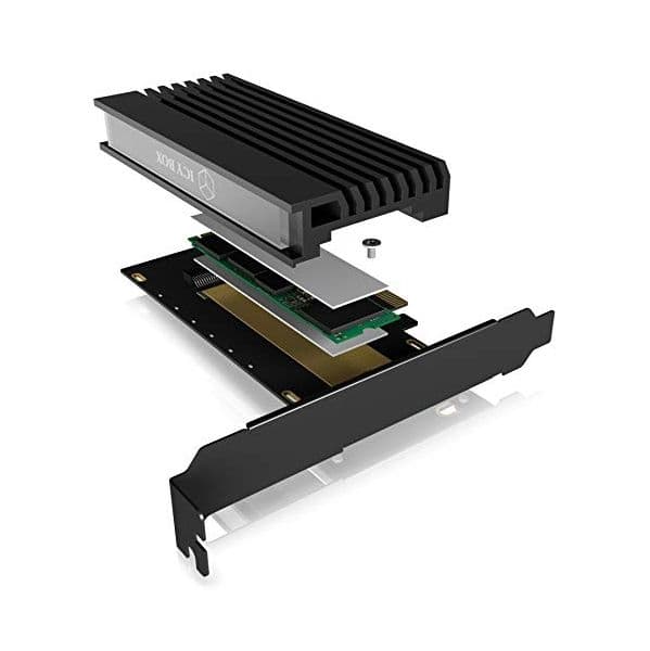 Icy Box Caixa Disco SSD adaptador M.2 PCIe Refrigera‹o passiva 32Gbit/s Preto - IB-PCI214M2-HSL