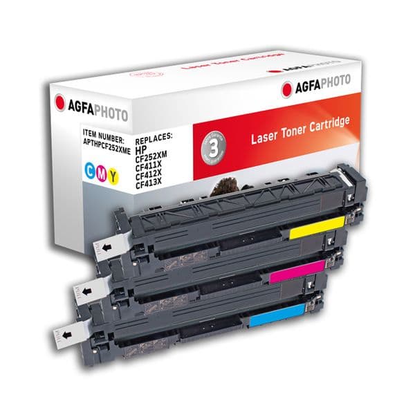 Toner AgfaPhoto APTHPCF252XME Compatível Ciano, Magenta, Amarelo