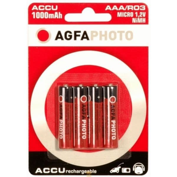 Pilha Recarregável NiMh Micro AAA 900 mAh 4 Un.