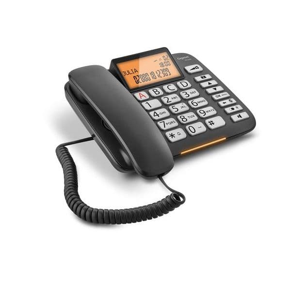 Siemens Gigaset Telefone Fixo DL580 Preto Analog com Fios