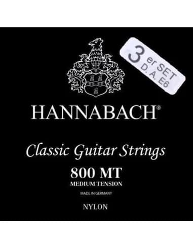 Hannabach Strings for Classic Guitar Serie 800 Medium Tension Silver Plated 652378