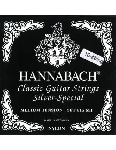 Hannabach Strings for Classic Guitar Serie 815 for 8/10 String Guitar / Medium Tenion Silver Special 652620
