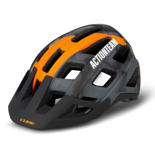 Cube Badger X Action Team Mtb Helmet Laranja,Cinzento S