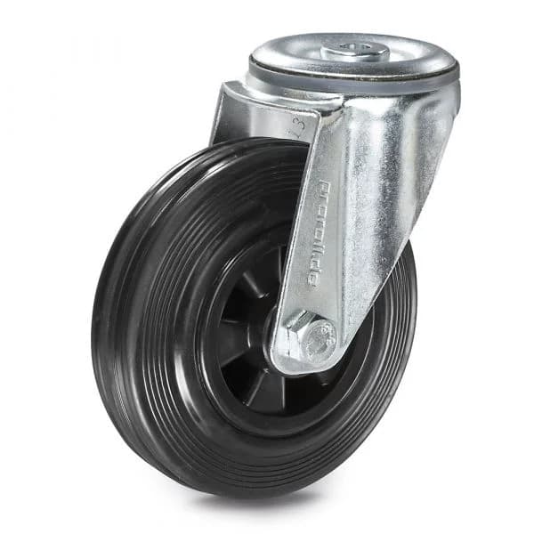 Proroll Pneu de Borracha Maciça em Jante de Plástico, Ø X Largura da Roda 100 X 30 mm, Roda Orientável - M1079549-969263