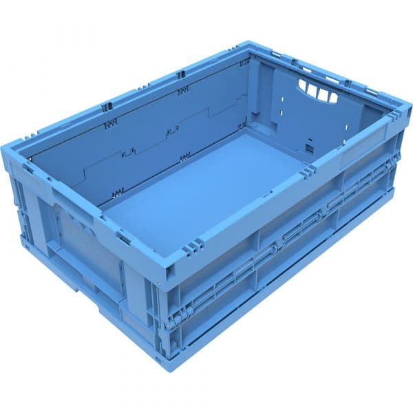 Kaiser+Kraft Caixa Dobrável em Polipropileno, Capacidade de 44 L, sem Tampa, Azul, Empilhável Azul