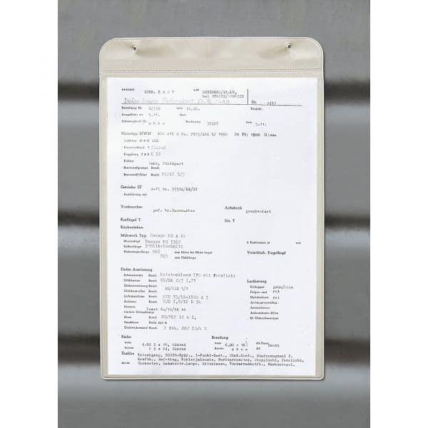 Kaiser+kraft Bolsa Porta-documento, Magnética, Tira Magnética, para Papel em Formato A5, Axl 260 X 155 mm, Formato Vertical, Ue 25 Unid. Bege, Transparente