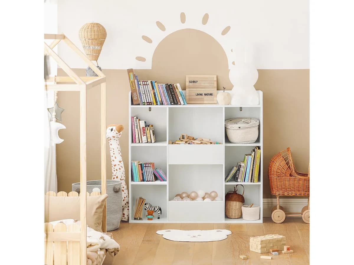 SoBuy armário de criança, armário de livros infantis, armário infantil KMB55-W