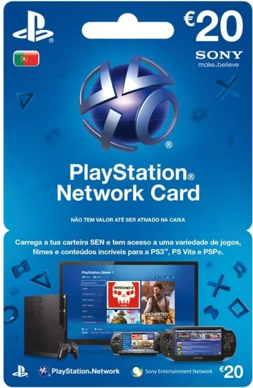 Sony PlayStation Network 20 Euros Cartão Físico