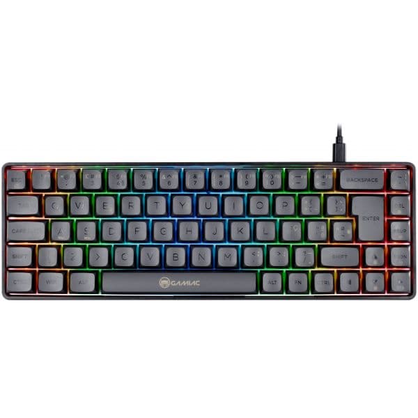 GAMIAC Teclado Mecânico TKL RGB69G SF Kailh Blue Preto/Cinzento
