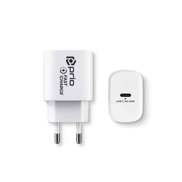 prio Fast Charge Wall Charger 20W PD (USB C) white