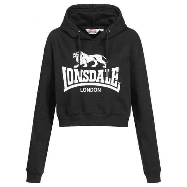 Lonsdale Roxeth Cropped Hoodie Preto XL Mulher