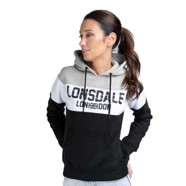 Lonsdale Penbryn Hoodie Preto,Cinzento XS Mulher
