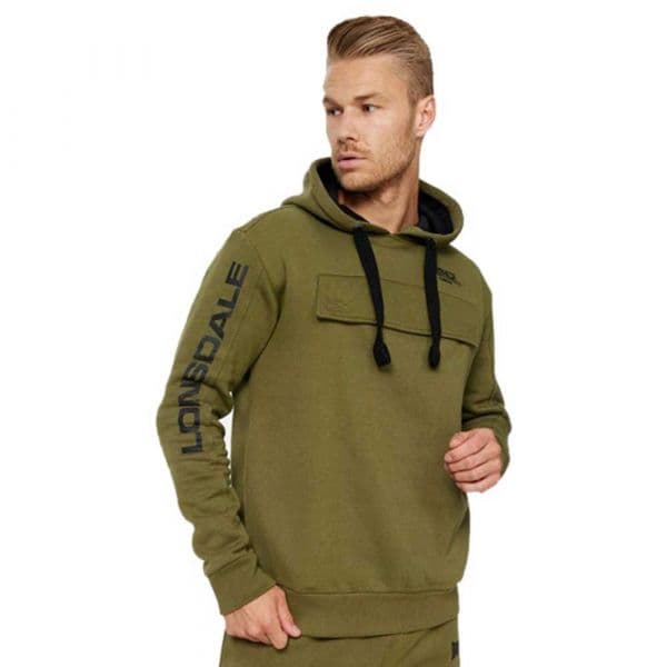 Lonsdale Rushen Hoodie Verde M Homem