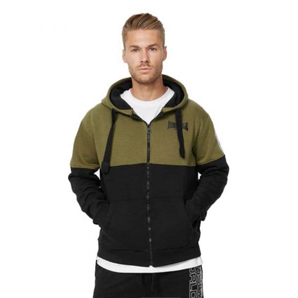 Lonsdale Lucklawhill Full Zip Sweatshirt Verde,Preto 2XL Homem