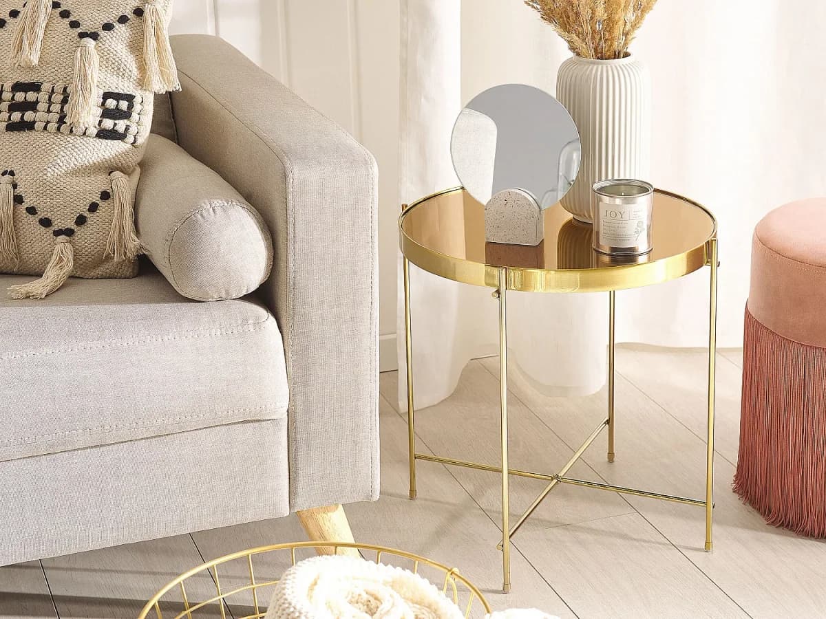 Mesa de apoio LUCEA Vidro de segurança (temperado) Dourado