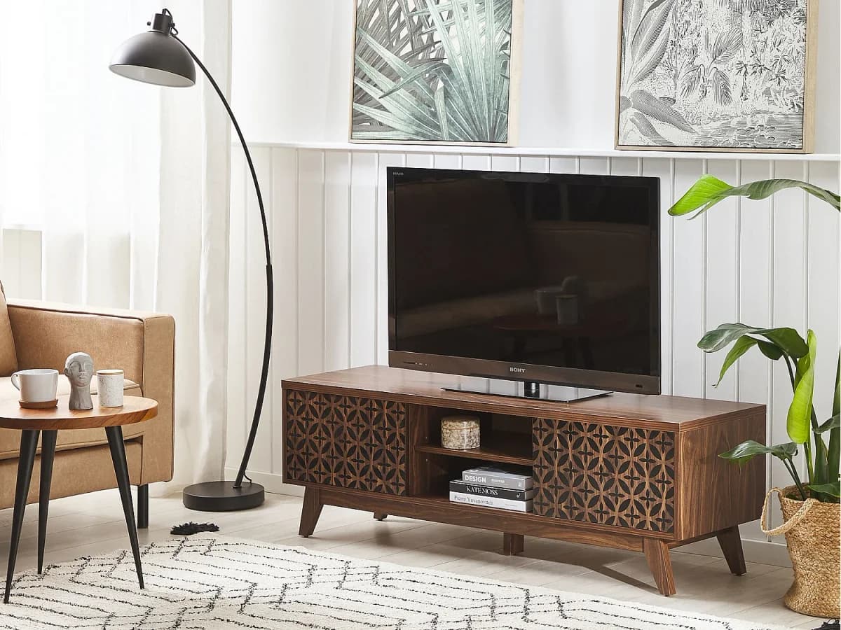 Móvel de TV PRESCOT Castanho escuro
