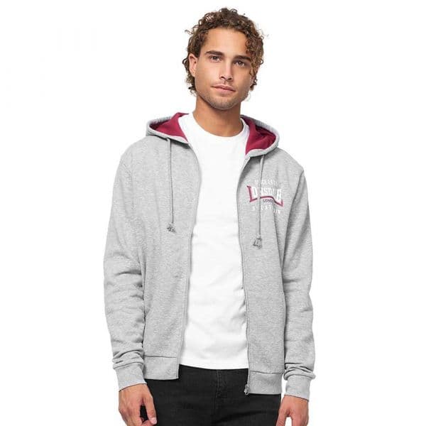 Lonsdale Lintmill Full Zip Sweatshirt Cinzento L Homem