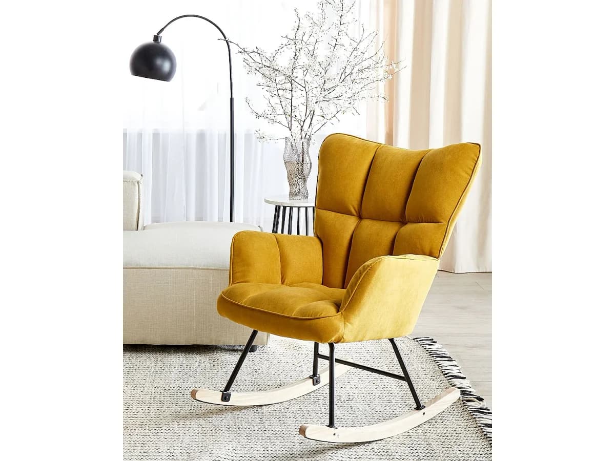 Poltrona de Baloiço OULU Tecido Amarelo