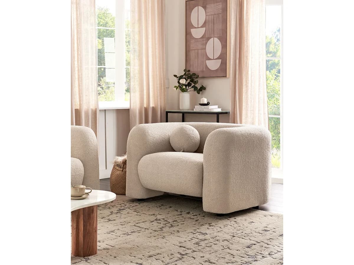Poltrona LEIREN Bouclé Creme