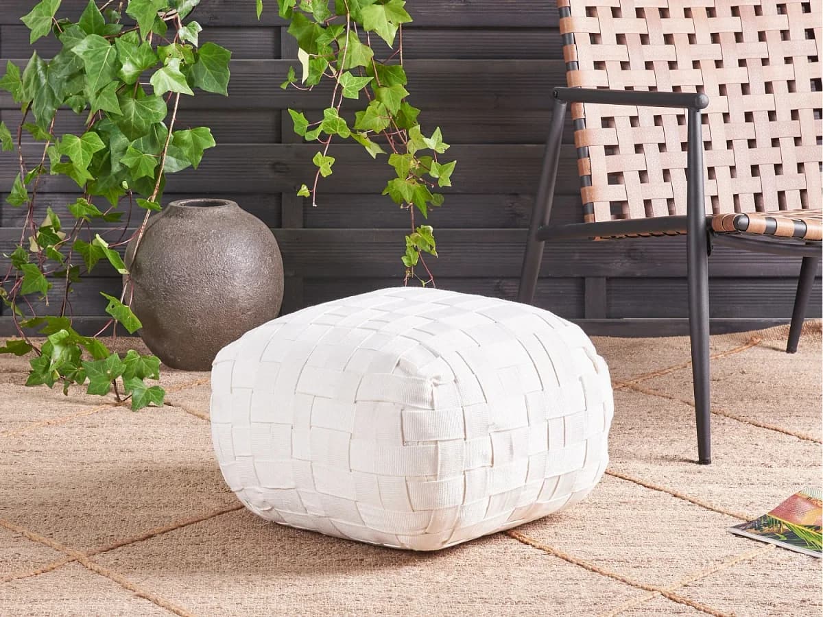 Pufe BODLA Branco 50 cm 50 cm 30 cm