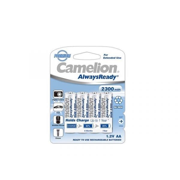 Camelion Pilhas Recarregáveis (Always Ready) AA 2300mAh 4 pilhas