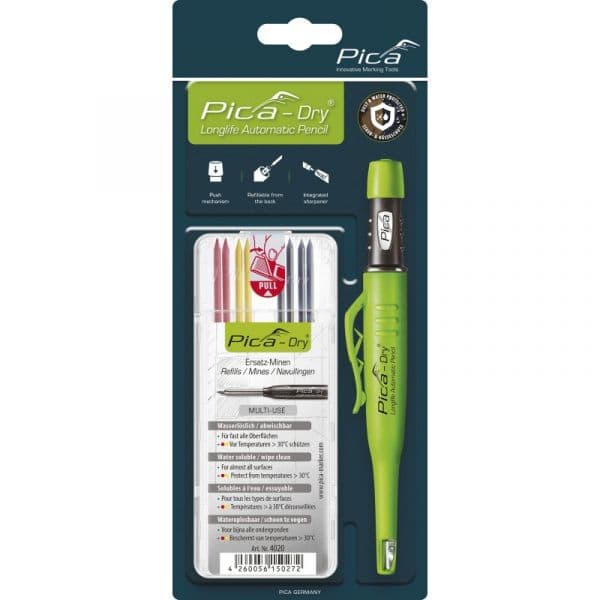 Pica Packs de Marcador 3030 Pica-dry® Y Estuche de Minas Contenido Marcador 3030 Pica-dry + Estuche 8 Minas (ref. 4070)