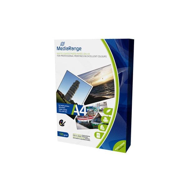 MediaRange Papel Fotográfico A4 Mate Branco 210 x 297mm - ONINK101