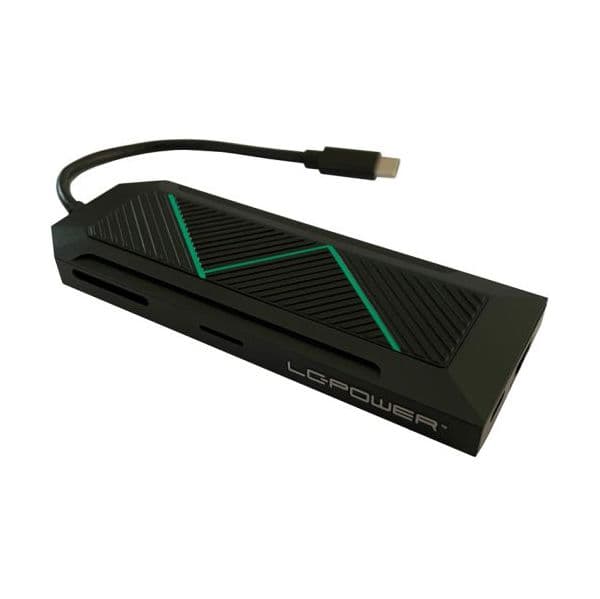 Lc Power Lc-power Lc-Hub-C-Multi-6-Rgb Hub de Interface usb 3.2 Gen 2 3.1 Gen 2 Type-c 5000 Mbit/s Preto - LC-HUB-C-MULTI-6-RGB