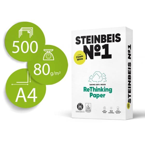 Steinbeis Papel Fotocópia Reciclado A4 80g 500 Folhas