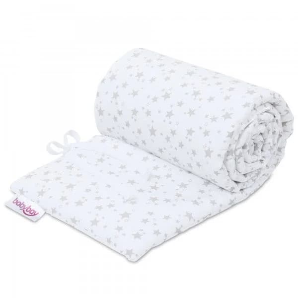 Babybay Protetor de Grades Piqué para modelo Original - branco e estrelas cinza claro