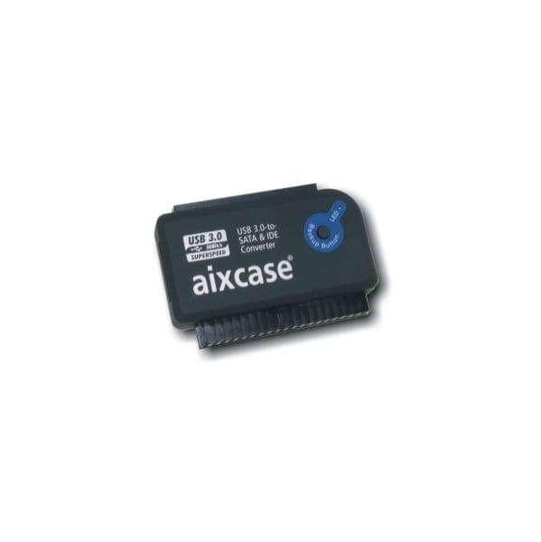 AixCase Conversor USB 3.0-para-SATA & IDE OTB com Fonte de Alimentação