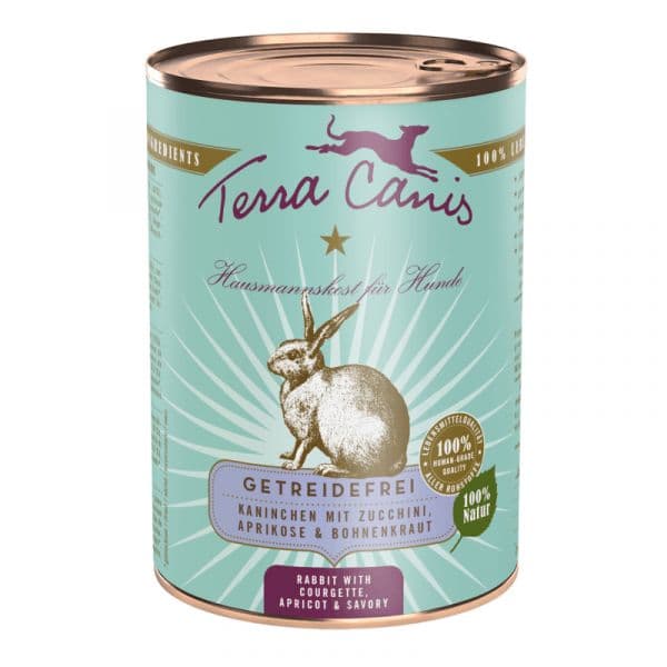 Ração Húmida Terra Canis Grain Free Coelho com Curgete, Damasco e Borragem 400 g