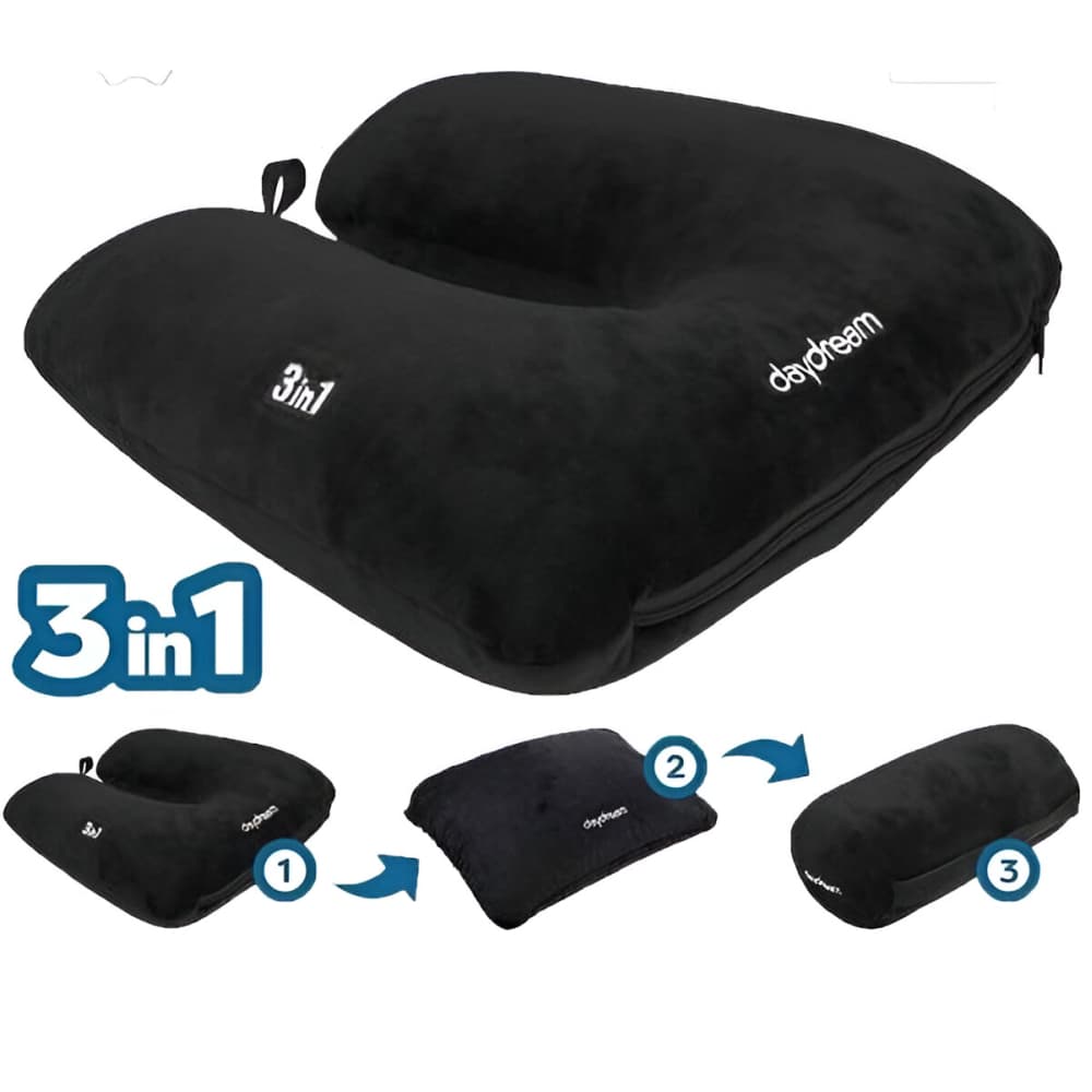Almofada de viagem 3em1 preta