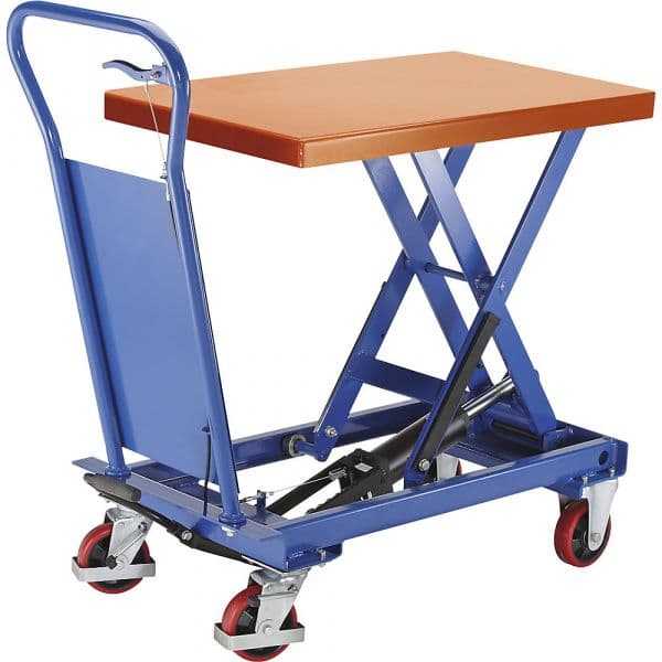 Kaiser+kraft Carro Plataforma de Elevação Standard, 250 Kg, Plataforma Pintada a Pó Azul de Sinalização Ral 5005 - M1006851-519981