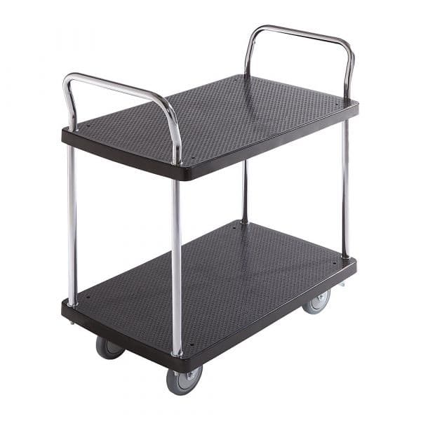Kaiser+kraft Carrinho de Serviço, 2 Andares, 2 Varões de Empurrar, 150 Kg Preto - M1024059-968509