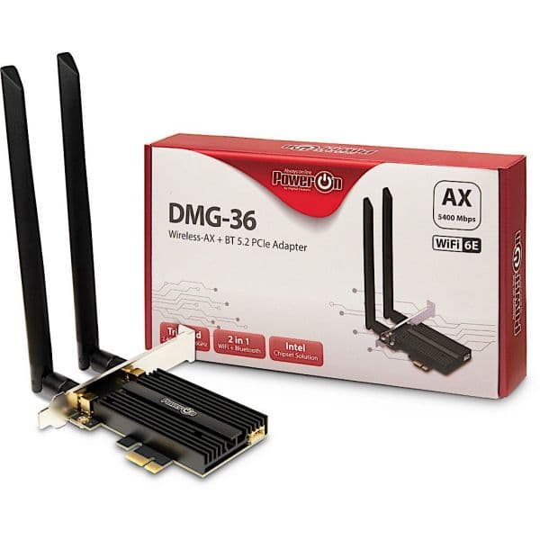Inter-Tech DMG-36 Adaptador PCIe Wi-Fi6E+ BT5.2