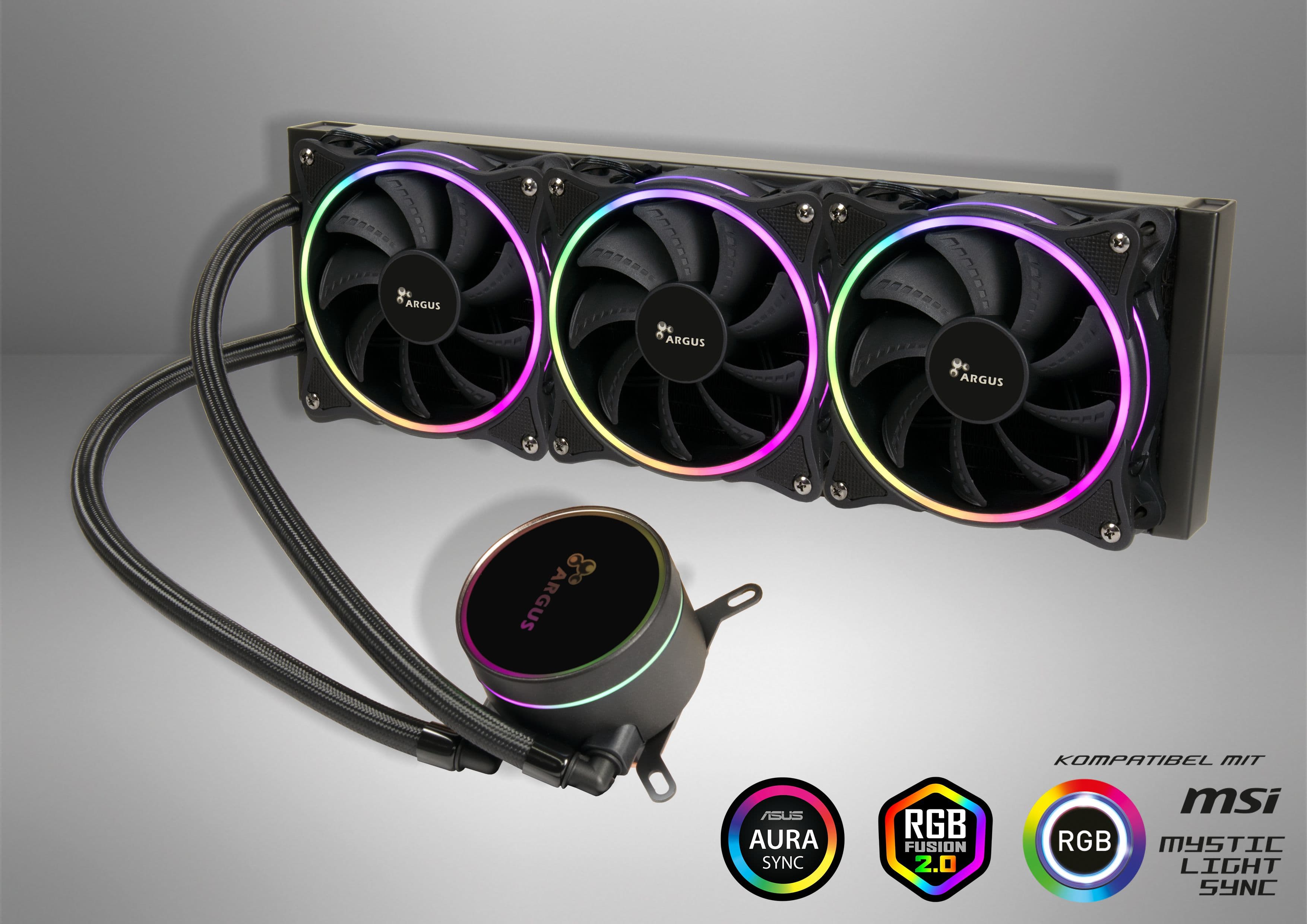 Inter-Tech LC-360 RGB Processador Resfriador líquido tudo-em-um 12 cm Preto 1 unidade(s)