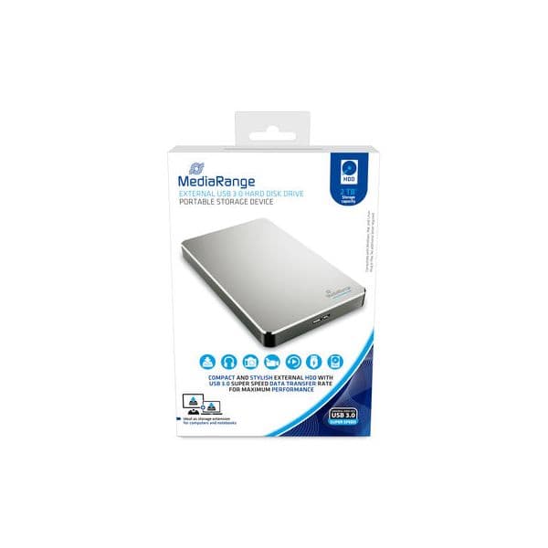 Disco Externo MediaRange 1TB 2.5" HDD USB 3.0 Prata