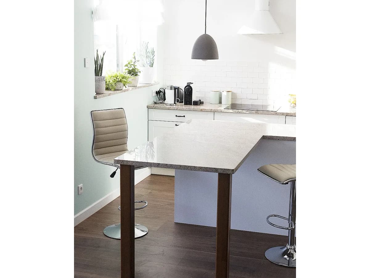 Conjunto de 2 bancos de bar LUCERNE Cinzento
